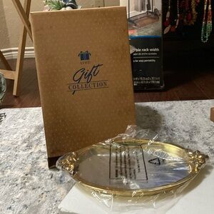 Gold plated Avon Vanity tray mirror